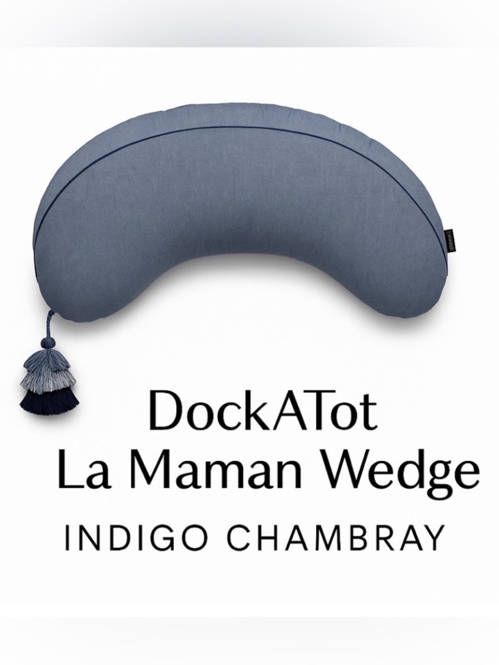 DockATot La Maman Nursing Wedge Pillow | Indigo Chambray